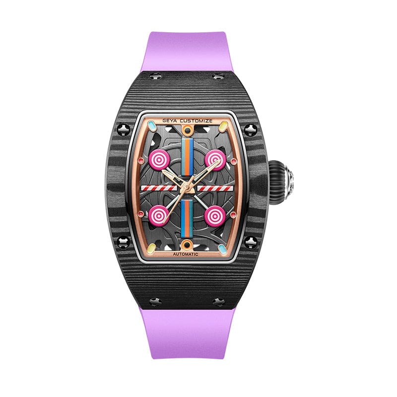 Women's Carbon Fiber Automatic Open-Work Watch - G78192
