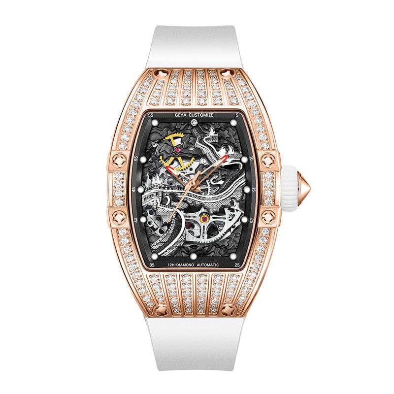 Rose gold white belt