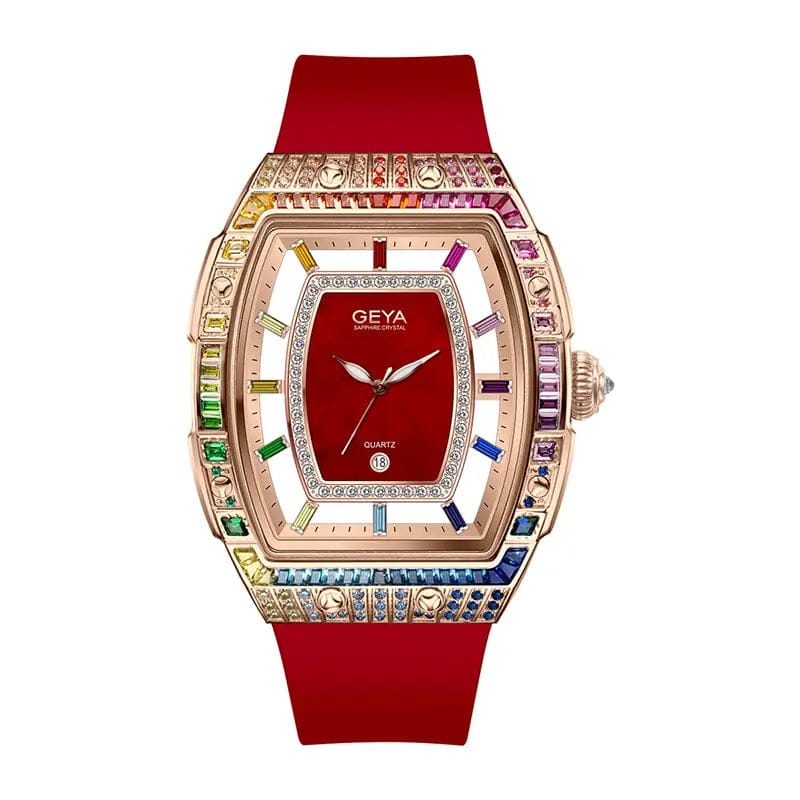Women's Quartz Watch with Rainbow Bezel - G76221